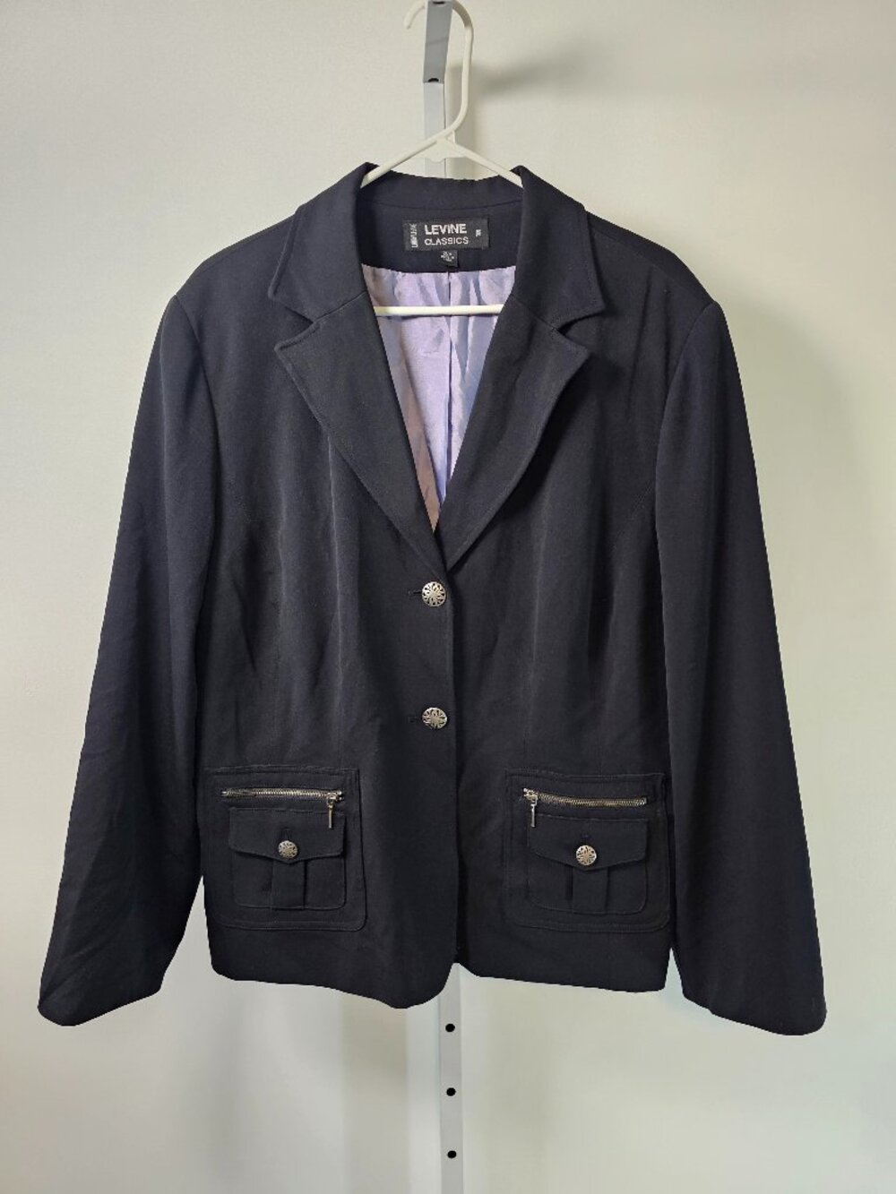 Levine Classics Blazer Jacket Black Casual Office Business 20W